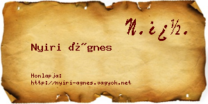 Nyiri Ágnes névjegykártya